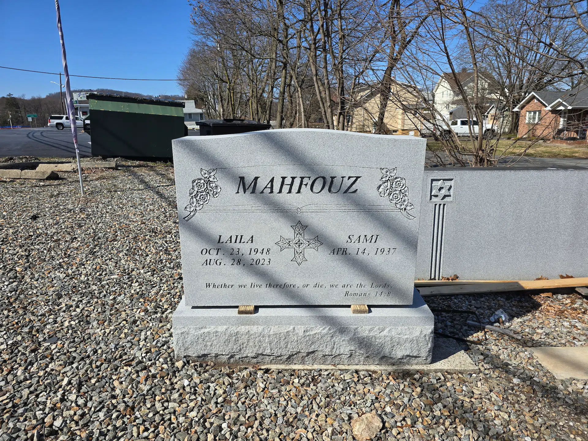 Granite Companion / Double Headstone hand-carved by Companion Stone Shop in NJ — image 1